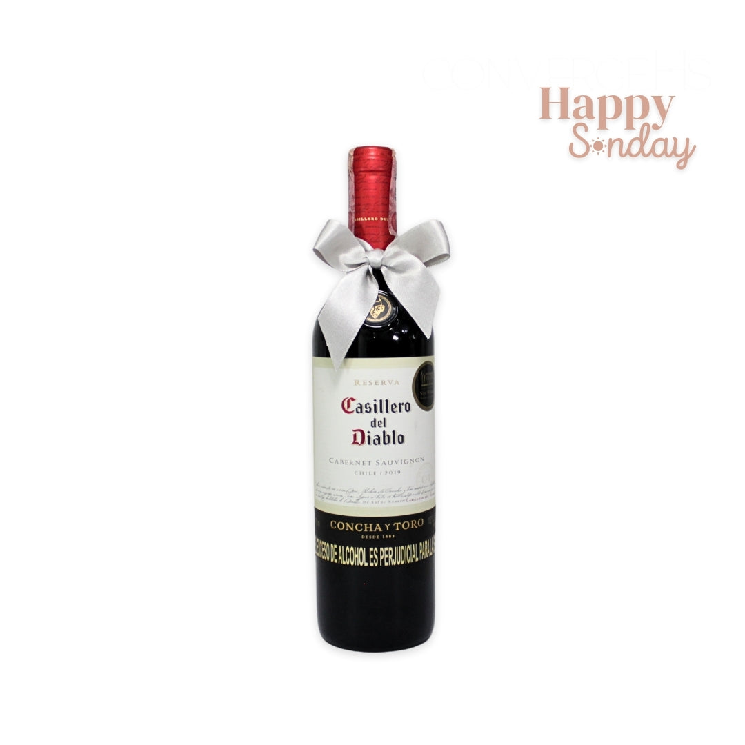 Botella de vino casillero del diablo