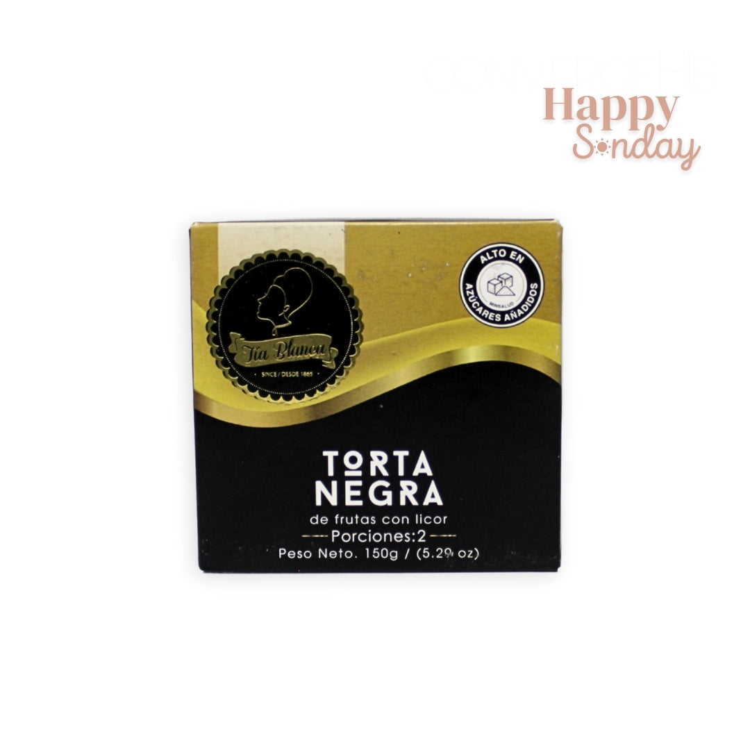 Torta negra de frutas en lata